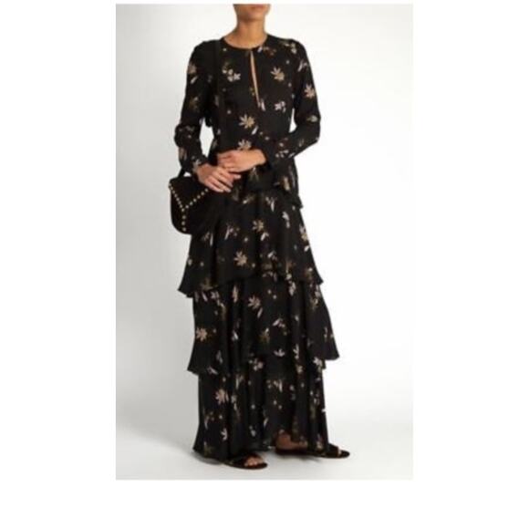 A.L.C. Christianne Floral Tiered Silk Maxi Dress - Picture 1 of 9